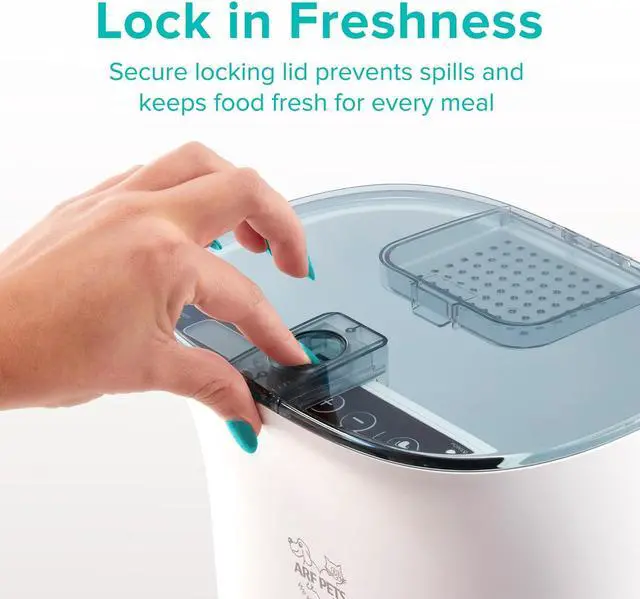 Alt view image 2 of 7 - Arf Pets Automatic Pet Feeder Food Dispenser for Dogs, Cats & Small Animals Features Distribution Alarms, Portion Control & Voice Recording Timer Programmable Up to 4 Meals a Day