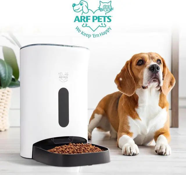 Alt view image 7 of 7 - Arf Pets Automatic Pet Feeder Food Dispenser for Dogs, Cats & Small Animals Features Distribution Alarms, Portion Control & Voice Recording Timer Programmable Up to 4 Meals a Day