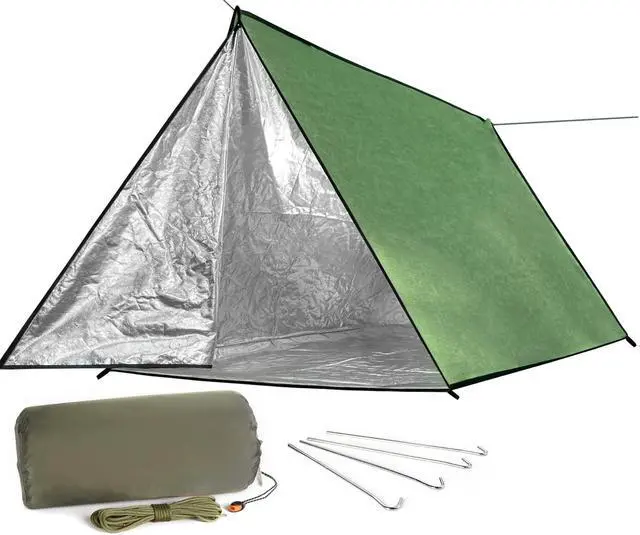 Main image of LYN Extra Large Zipper Reusable Survival Emergency Shelter Tent,Thermal Waterproof Fireproof Lightweight Bugout, with ParacordStake for Camping,First Aid,Hiking&Bushcraft
