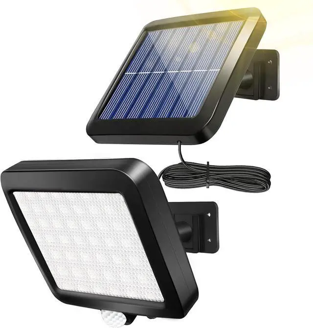 Main image of Solar Wall Lights Outdoor with Motion Sensor, 56 LEDs Ultra Bright IP65 Waterproof Separable Solar Porch Light, 16.4 ft Cord Security Light for Patio Yard Deck Garage Driveway Porch Fence