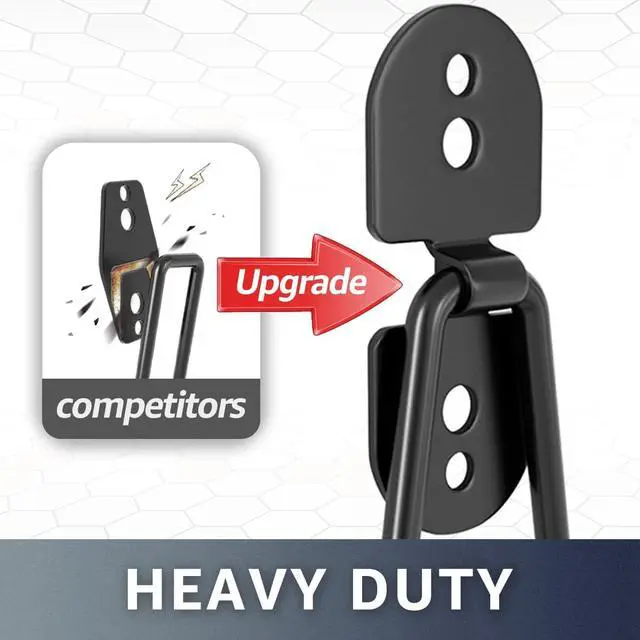 Alt view image 3 of 7 - COCOYA Garage Hooks 11.8" Long with 2 Extension Storage Straps (4 Pack) | Interlocking Design, Wave-Shaped, Heavy Duty, Hanging Ladder Shovel Bike Garden Tool, For Shed Yard Garage, Black