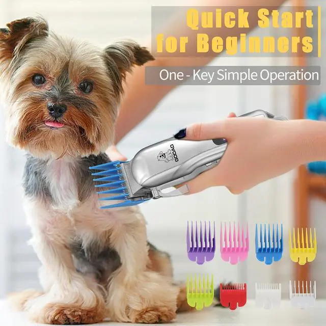 Alt view image 4 of 6 - Dog Clippers Grooming Kit with Paw Trimmer for Thick/Matted/Knotted/Hair | 3-in-1 Clipper+Paw Trimmer+Nail Grinder,Low Noise,<55dB Quiet,Rechargeable Cordless,4Hours Runtime,LED Display,8 Combs