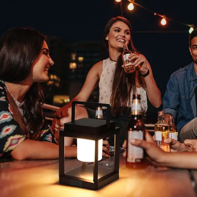 Alt view image 6 of 7 - Outdoor Table Lamp, Brightness LED Nightstand Lantern, Portable Rechargeable Solar Lamp Waterproof, Touch Control Outdoor Lamps Cordless Lights Decorative for Patio/Walking/Reading/Camping