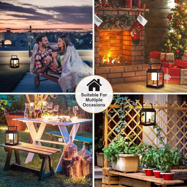 Alt view image 7 of 7 - Outdoor Table Lamp, Brightness LED Nightstand Lantern, Portable Rechargeable Solar Lamp Waterproof, Touch Control Outdoor Lamps Cordless Lights Decorative for Patio/Walking/Reading/Camping
