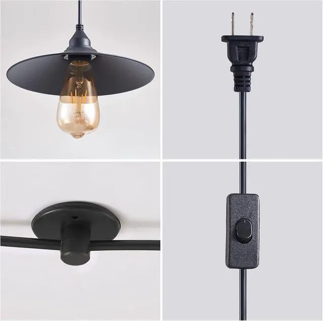 Alt view image 6 of 7 - Hanging Lamp with Plug in Cord Outdoor Lamps for Patio Waterproof Pendant Light with Plug Outdoor Lamps for Patio Waterproof Hanging Pendant Light with Plug in Cord MA6006