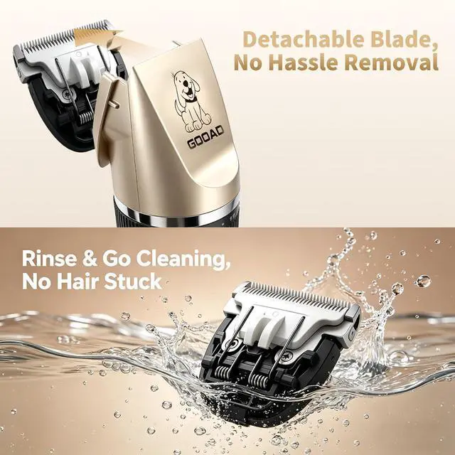 Alt view image 6 of 7 - Dog Clippers for Grooming,Dog Grooming Kit for Heavy Thick Hair&Coats | <60dB quiet,Rechargeable Cordless,4H Runtime,4 Guide Combs,2in1 Wide & Narrow Blades,Pet Shaver for Matted Fur