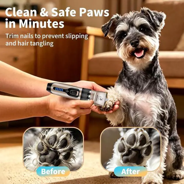 Alt view image 5 of 7 - Dog Clippers for Grooming,Dog Grooming Kit for Heavy Thick Hair&Coats | <60dB quiet,Rechargeable Cordless,4H Runtime,4 Guide Combs,2in1 Wide & Narrow Blades,Pet Shaver for Matted Fur