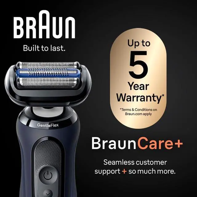 Alt view image 6 of 7 - Braun Series 6 6046cs Electric Razor for Men, Wet & Dry, Electric Razor, Rechargeable, Cordless Foil Shaver with Charging Stand, Travel Case and Precision Trimmer, Black