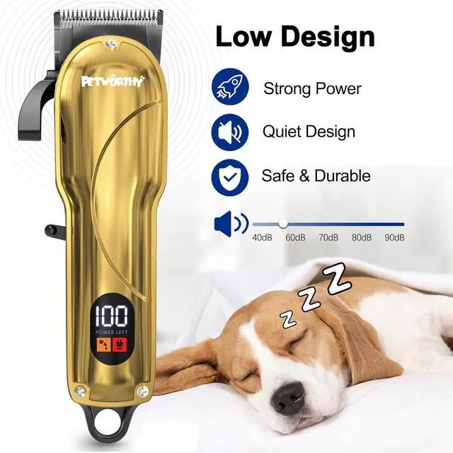 Alt view image 5 of 6 - Quiet Dog Grooming Kit - 2000mAh Dog Clippers for Heavy Thick Hair Coats, Waterproof Rechargeable Cordless Clippers, Safe and Easy to Clean Pet Grooming