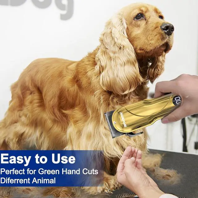 Alt view image 6 of 6 - Quiet Dog Grooming Kit - 2000mAh Dog Clippers for Heavy Thick Hair Coats, Waterproof Rechargeable Cordless Clippers, Safe and Easy to Clean Pet Grooming