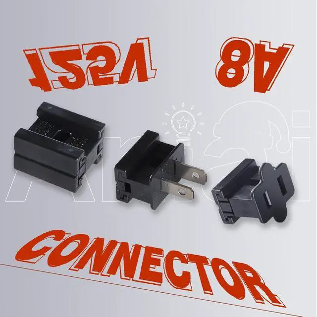 Alt view image 5 of 6 - Black SPT-2 Vampire Plug 8 Sets Full Kit Zip Gilbert Wire Connector | 8 Amp 125 Volt Vampire Plug, Tool Free Slide On Wire Connector, Blends Perfectly With Holiday Wires, Custom Length Tidy Cord