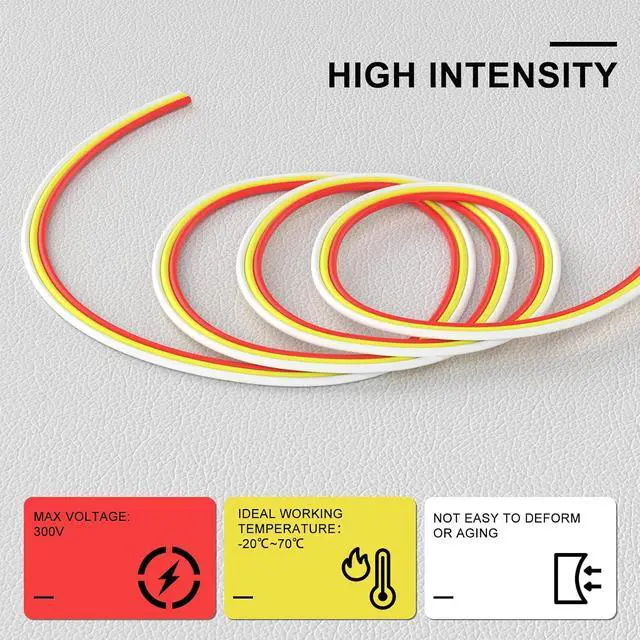 Alt view image 2 of 7 - PAUTIX 65.6ft/20M Extension Cable Wire Cord,22AWG 3-pin Wire Cord for Single Color LED Strip Lights,COB/2835 Tape Lights,5V 12V 24V Low Voltage Extension,Red,Yellow,White