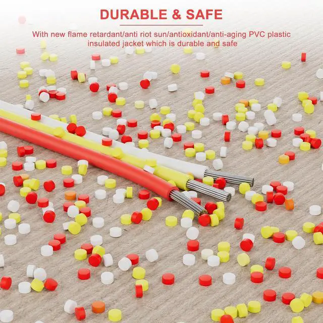 Alt view image 4 of 7 - PAUTIX 65.6ft/20M Extension Cable Wire Cord,22AWG 3-pin Wire Cord for Single Color LED Strip Lights,COB/2835 Tape Lights,5V 12V 24V Low Voltage Extension,Red,Yellow,White