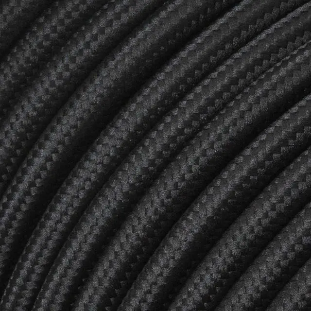 Alt view image 2 of 6 - 32.8ft Round 18/2 Rayon Covered Wire,HESSION 18 AWG Antique Industrial Electrical Cloth Cord,Vintage Style Lamp Cord Strands(Black)