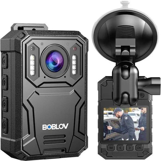 Main image of BOBLOV KJ23Pro 2K 128GB Body Worn Camera with Night Vision, 4000mAh Battery | 15 Hours Continuous Recording, with Car Suction for Dashcams, Law Enforcement, Security, Outdoor Work