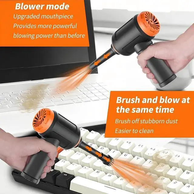 Alt view image 2 of 7 - Meudeen Air Duster - Computer Vacuum Cleaner - for Keyboard Cleaning - Cordless Canned Air - 110000RPM Powerful PC Cleaner(Air-01)