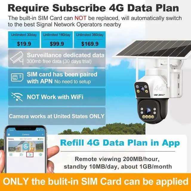 Alt view image 2 of 7 - GENBOLT 4G AOV Cellular Solar Security Camera Outdoor Wireless 15600mAh | 7/24 Recording,No WiFi,3MP*2,Easy to install,Battery Operated,Auto Tracking,AI Detection,Cloud Storage