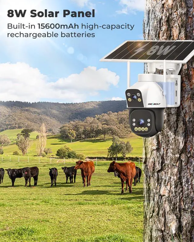 Alt view image 6 of 7 - GENBOLT 4G AOV Cellular Solar Security Camera Outdoor Wireless 15600mAh | 7/24 Recording,No WiFi,3MP*2,Easy to install,Battery Operated,Auto Tracking,AI Detection,Cloud Storage