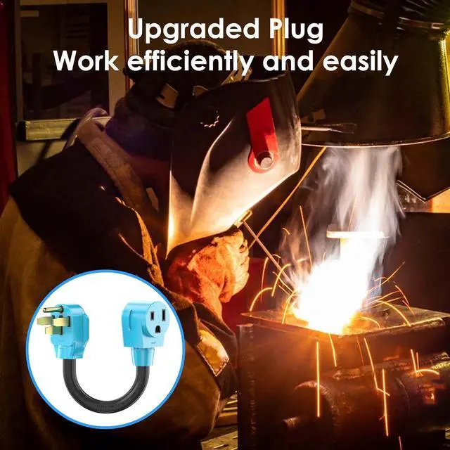 Alt view image 3 of 6 - CircleCord Welder Adapter Cord, NEMA 14-50P Male to 6-50R Female, 50 Amp Welder Power Adapter Plug, Heavy Duty STW 8 AWG 50 Amp 250V 12500 Watt