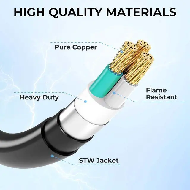 Alt view image 4 of 7 - CircleCord Dryer Adapter 4 Prong to 3 Prong, 4P Newer to 3P Older House, Convert Cord NEMA 10-30P Plug to 14-30R Receptacle, 10 AWG STW 1.5FT With Safety Ground Wire, ETL Listed