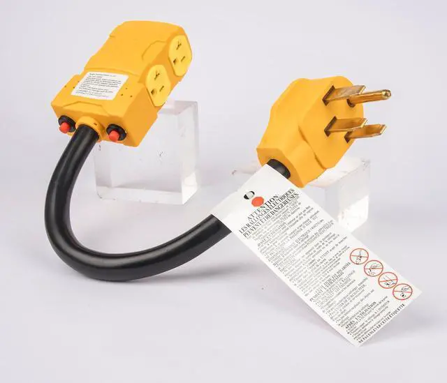 Alt view image 3 of 7 - MECMO 50 Amp to 20 Amp 110V RV Distribution Adapter, NEMA 14-50P to 4 X 5-20R/15R RV 4-Prong to Multiple Household Outlet w/ 20amp Circuit Breaker, ETL Listed RV Generator Distribution Cord - 1.5ft