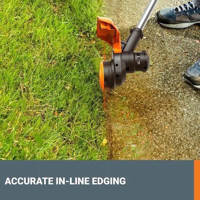 Alt view image 5 of 7 - Worx Cordless String Trimmer, 40V 13" Electric Weed Wacker, WG183 | Auto Feed, Dual-Exit Cutting Head, 2 x 2.0Ah Batteries & 2.0Ah Charger Included, PowerShare