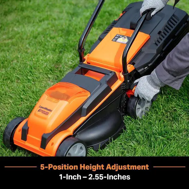 Alt view image 2 of 7 - LawnMaster CLM2413A Cordless 13-Inch Lawn Mower 24V Max with 2X4.0Ah Battery and a Charger