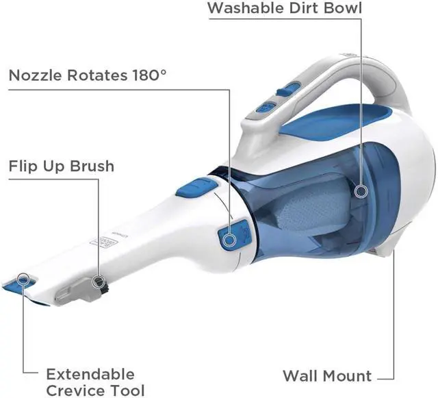 Alt view image 2 of 7 - BLACK+DECKER dustbuster Handheld Vacuum, Cordless Car Vacuum Portable 12V, with Rotating and Extendable Nozzle (HHVI320JR02)
