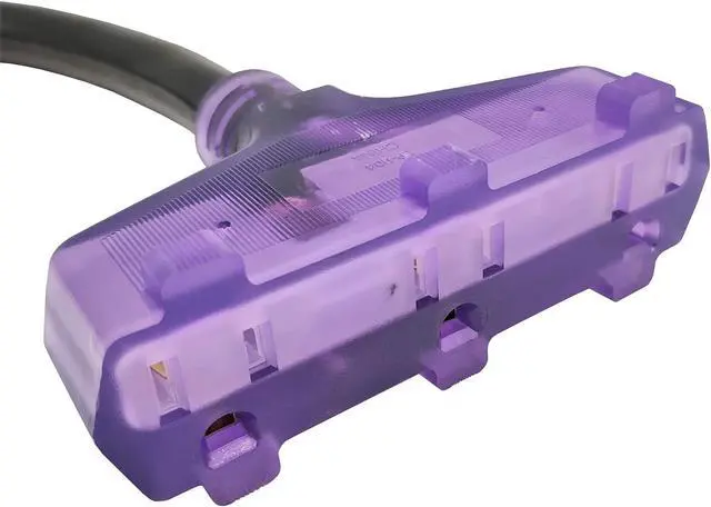 Alt view image 3 of 3 - Parkworld 886245 RV 50 amp to 110v Adapter Cord, 220v to 110v Adapter Plug NEMA 14-50P Male with Handle to (3) 5-15R Household Tri Outlet Female with Lighted