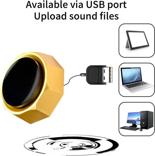Alt view image 3 of 6 - RIBOSY USB Sound Button - Make Your Own Button by Uploading Audio Files - Support 100+ Recordings - Top Recordable Quality Playback (USB Cable Included)