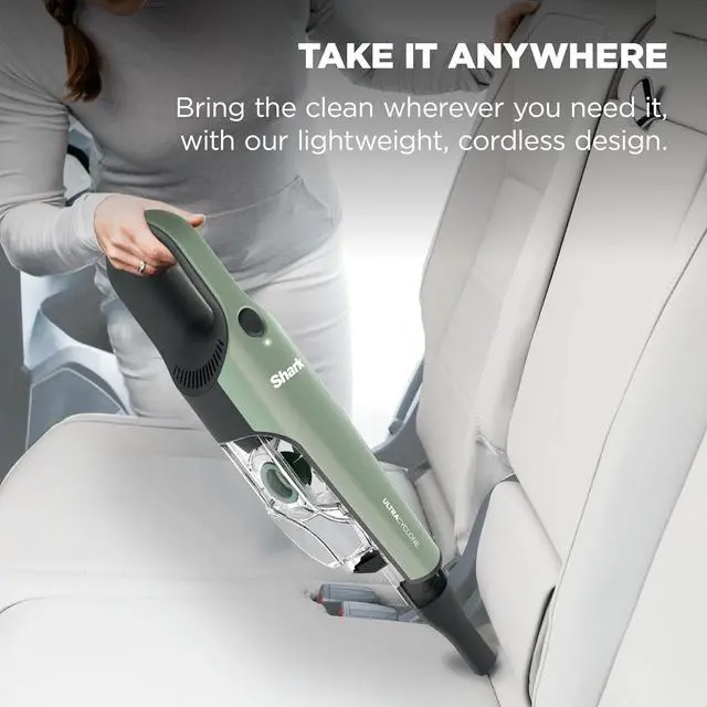 Alt view image 7 of 7 - Shark UltraCyclone Pro Cordless Handheld Vacuum, Black/Green, CH901 | Powerful Suction, Handheld Vacuum for Car & Home, Crevice Tool, Scrubbing Brush, Lightweight, XL Dust Cup