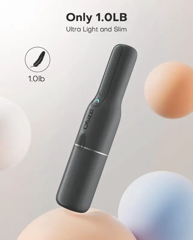 Alt view image 3 of 6 - Ofuzzi Slim H7 Pro Cordless Handheld Vacuum with LED Light, Ultra-Lightweight 1.0LB, 11000Pa Powerful Suction, Two-Speed Modes, Type-C Fast Charging, Mini Vacuum for Home Cleaning (Gray)