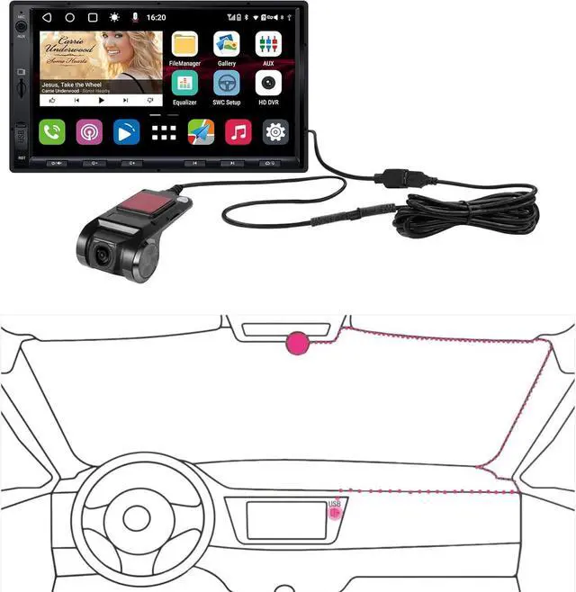 Alt view image 4 of 6 - ATOTO AC-44P2 1080P USB DVR On-Dash Camera - Recording Video On Camera End -Compatible with ATOTO A5/ A6PF/S8MS/S8UP Series. Not Compatible with X10/V10/S8L/S8 GEN4/F7/P5/P8/P9/P10 Series