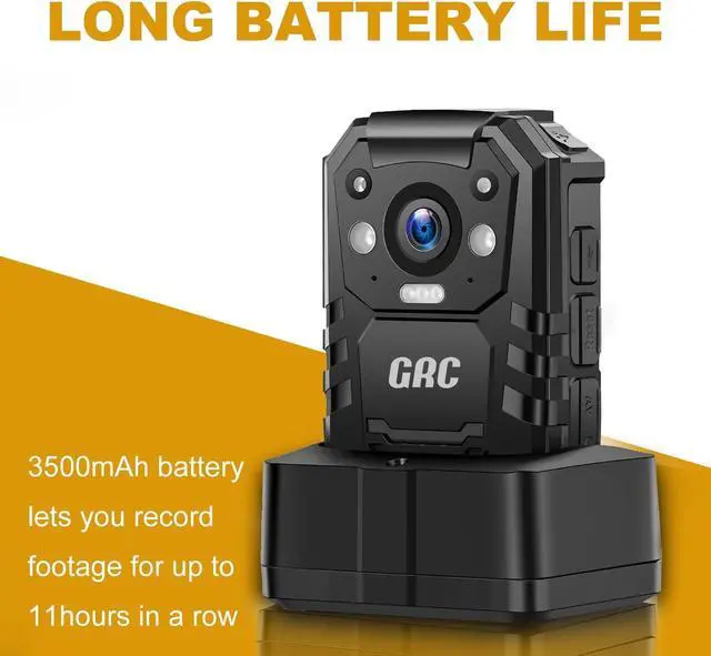 Alt view image 4 of 7 - CammPro I826 1440P 2K HD Police Body Camera,64G Memory,Waterproof Body Worn Camera with Audio Recording,Night Vision,GPS for Law Enforcement