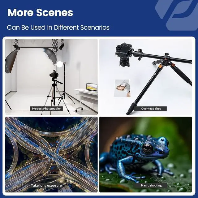 Alt view image 4 of 7 - Fotopro 68'' Overhead Tripod for Flat Lay & Macro,Carbon Fiber Travel Tripod with 360 Degree Horizontal Column for Food Photography/Unboxing/Workshop.10KG Load Capacity