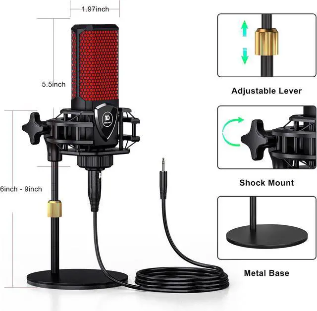 Alt view image 2 of 7 - Podcast Microphone Bundle with Live Sound Board Audio Mixer, Podcast Equipment Bundle with 3.5mm Condenser Microphone for Pc/Phone Live Streaming Singing Gaming, Soundboard with Voice Changer, Denoise