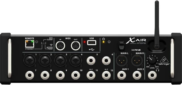 Main image of Behringer X AIR XR12 12-Input Digital Mixer for iPad/Android Tablets with 4 Programmable Midas Preamps, 8 Line Inputs, Integrated Wifi Module and USB Stereo Recorder