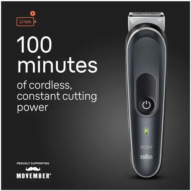 Alt view image 2 of 7 - Braun Body Groomer Series 5 5360, Body Groomer for Men, for Chest, Armpits, Groin, SkinSecure Technology for Gentle Use and Clean Shave Attachment, Waterproof, Cordless with 100-min Run Time