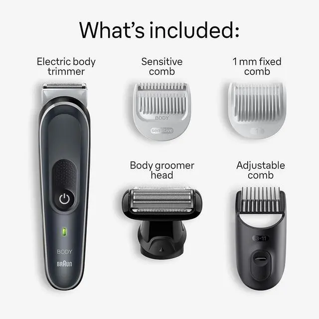 Alt view image 3 of 7 - Braun Body Groomer Series 5 5360, Body Groomer for Men, for Chest, Armpits, Groin, SkinSecure Technology for Gentle Use and Clean Shave Attachment, Waterproof, Cordless with 100-min Run Time