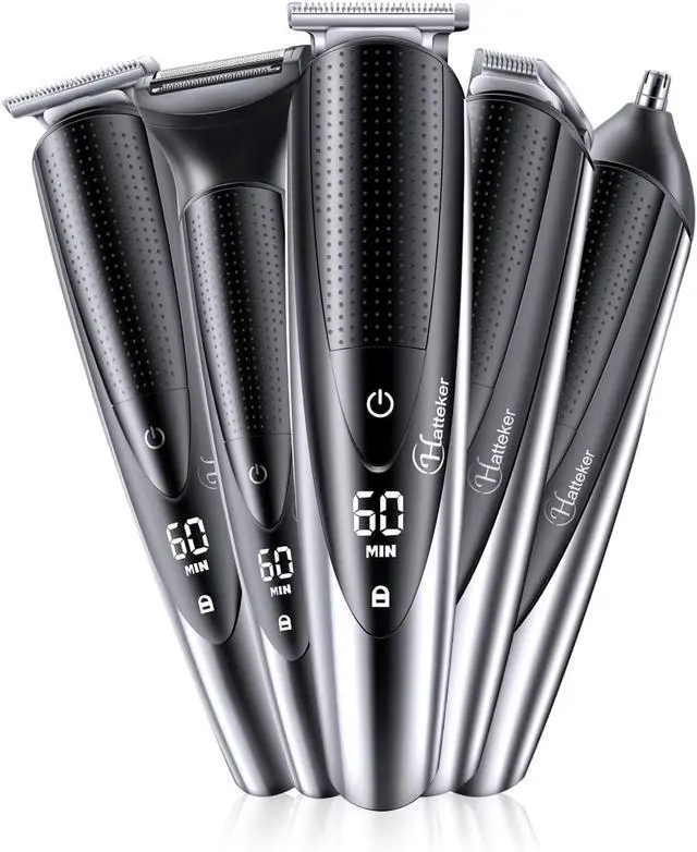 Alt view image 6 of 6 - Hatteker Mens Beard Trimmer Grooming kit Hair Trimmer Mustache Trimmer Body Groomer for Nose Ear Facial Hair Cordless Waterproof 5 in 1
