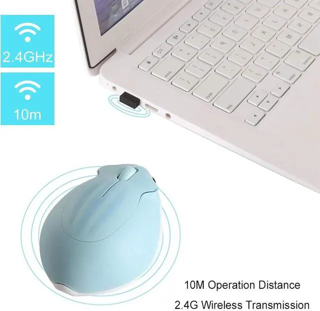 Alt view image 5 of 6 - CHUYI Hamster Wireless Silent Mouse 1200DPI Cute Animal Small Cordless Portable Mice for Travel Home School Library Computer Laptop PC for Kids Gift (Light Blue)