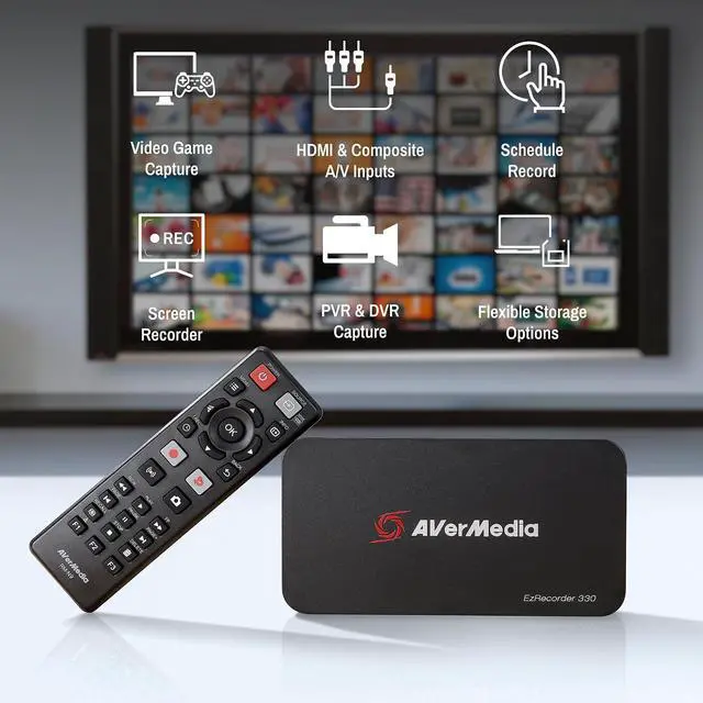 Alt view image 5 of 7 - AVerMedia EZRecorder 330G - 4K Pass-Through and 1080p60 Video Recording, DVR with HDMI Capture, Digital Converter, Schedule Recording, No PC Required (ER330G)