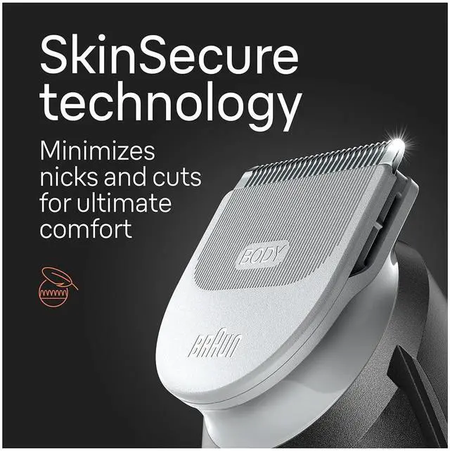 Alt view image 6 of 7 - Braun Body Groomer Series 5 5360, Body Groomer for Men, for Chest, Armpits, Groin, SkinSecure Technology for Gentle Use and Clean Shave Attachment, Waterproof, Cordless with 100-min Run Time