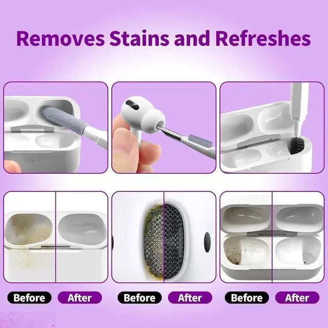 Alt view image 2 of 6 - 20-in-1 Cleaning Kit for Airpod Earbud Laptop Keyboard, Electronic Penlar Cleaning Kit Compatible with Computer PC Cell Phone, Charging Port