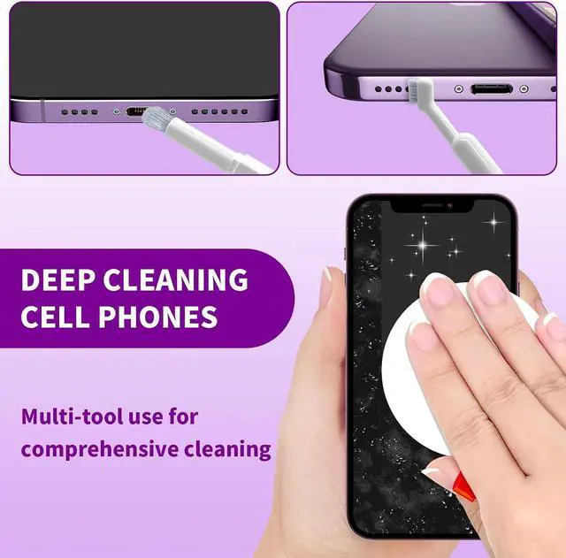 Alt view image 3 of 6 - 20-in-1 Cleaning Kit for Airpod Earbud Laptop Keyboard, Electronic Penlar Cleaning Kit Compatible with Computer PC Cell Phone, Charging Port