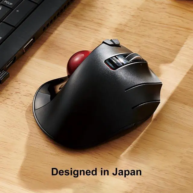 Alt view image 2 of 7 - ELECOM EX-G Trackball Mouse, 2.4GHz USB Wireless, Ergonomic Design, Thumb Control, Smooth Precise Tracking Roller Ball, 6 Programmable Buttons, Tilt Scroll, Computer Mice for Laptop PC, Windows & Mac