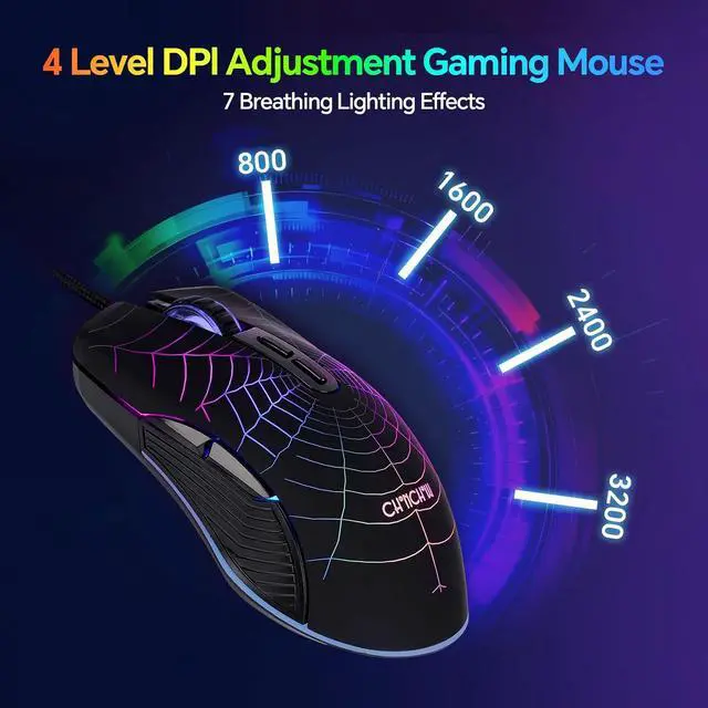 Alt view image 6 of 7 - Gaming Keyboard and Mouse, Headset, Mouse Pad Combo, 10 RGB Backit Effects | USB Wired LED Backlit Gaming Mouse and Keyboard Bundle Headset with Mic, 4 in 1 Gaming Set for PC Laptop Xbox PS4 PS5 Gamer