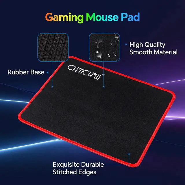 Alt view image 7 of 7 - Gaming Keyboard and Mouse, Headset, Mouse Pad Combo, 10 RGB Backit Effects | USB Wired LED Backlit Gaming Mouse and Keyboard Bundle Headset with Mic, 4 in 1 Gaming Set for PC Laptop Xbox PS4 PS5 Gamer