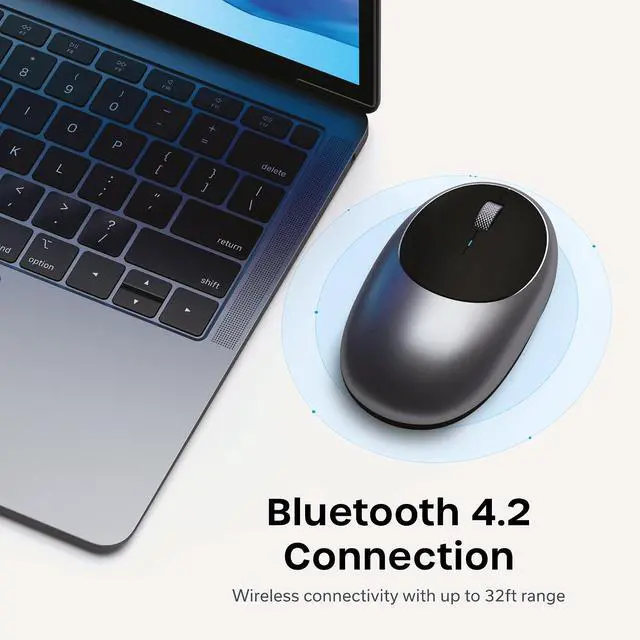 Alt view image 2 of 7 - Satechi M1 Wireless Bluetooth Mouse, USB-C Rechargeable, Space Gray | Compact and portable, for MacBook, iPad, iPad mini, Mac mini, iMac, Windows