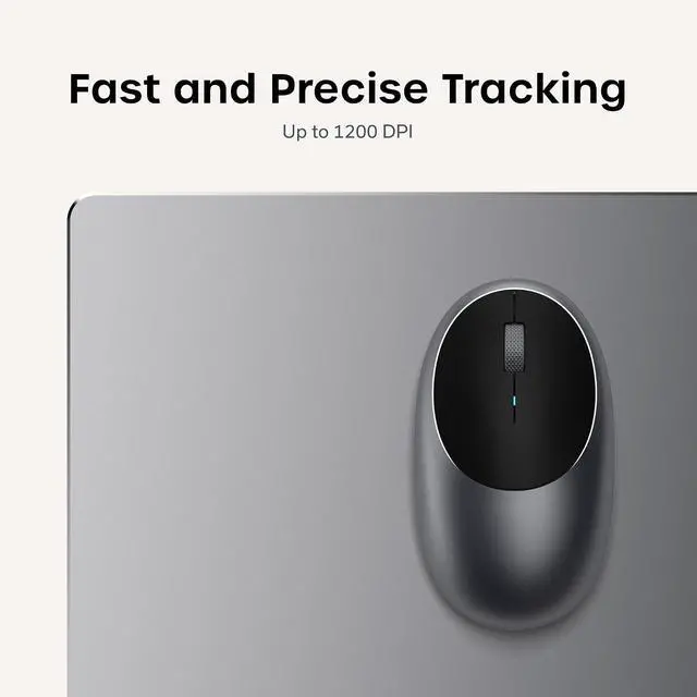 Alt view image 3 of 7 - Satechi M1 Wireless Bluetooth Mouse, USB-C Rechargeable, Space Gray | Compact and portable, for MacBook, iPad, iPad mini, Mac mini, iMac, Windows